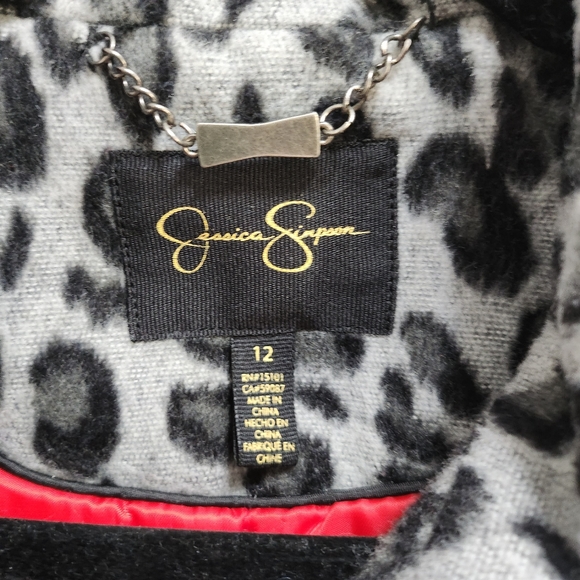 Girls Size 12 EUC Jessica Simpson leopard print coat - Picture 5 of 8